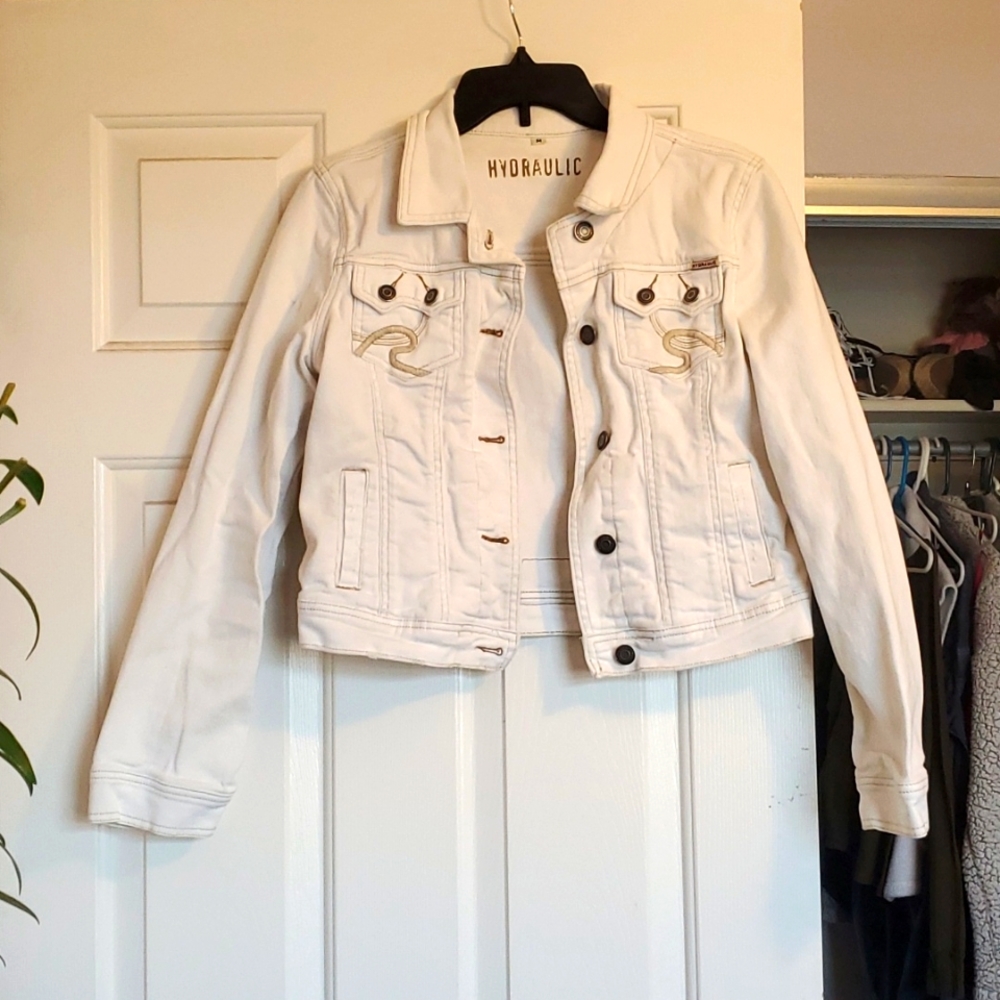 Hydraulic White Jean Jacket
